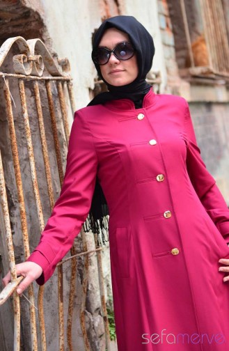 Yeni Sezon Yazlık Şükran Pardesü Kap 35512-03 Bordo