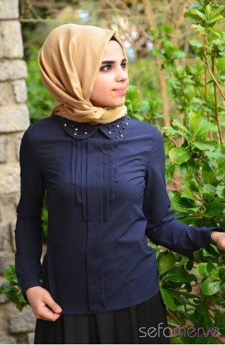 Navy Blue Blouse 14Y.6734-04
