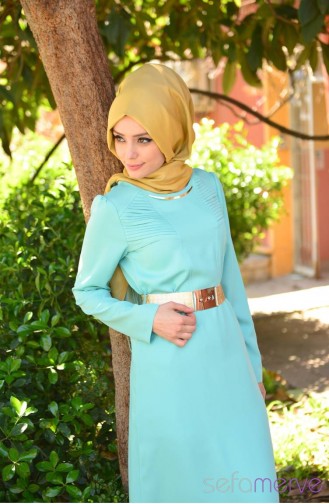 Mint Green Hijab Dress 14Y.5019-01