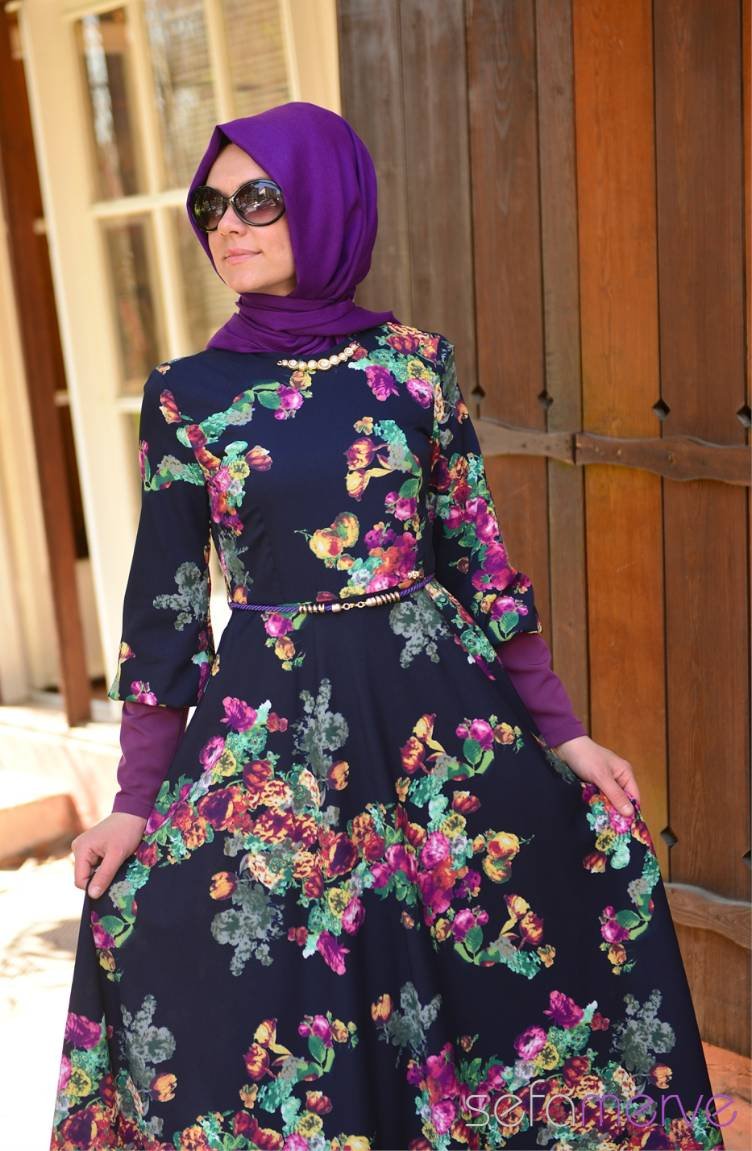 NKCL Hijab Dress 6262-01 Navy Blue 6262-01