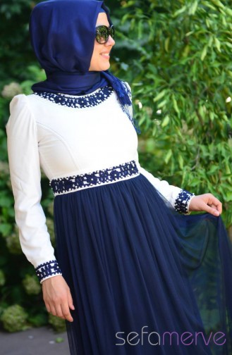 Sefamerve Kombin Elbise GLY 0301-05 Lacivert