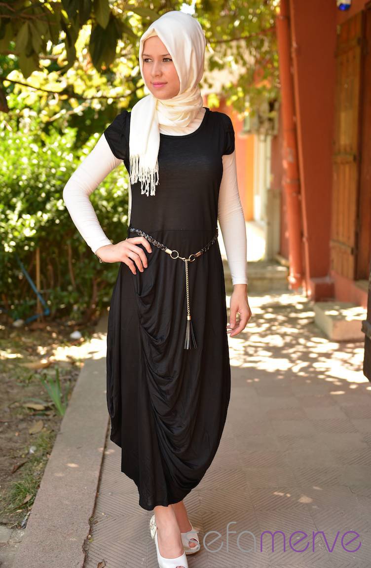 Yazlık Elbiseler 213261-01 Siyah