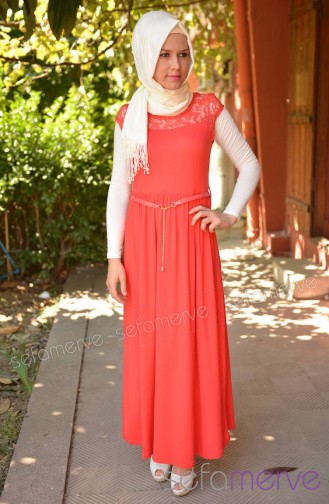 Coral Hijab Dress 213388-03