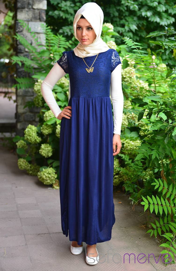 Yazlık Elbiseler 213330-02 Lacivert