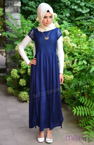 Yazlık Elbiseler 213330-02 Lacivert