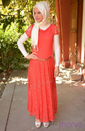 Yazlık Elbiseler 213390-03 Mercan