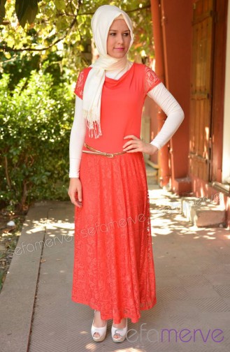 Yazlık Elbiseler 213390-03 Mercan