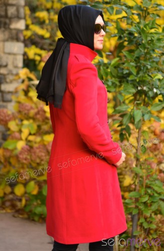 معطف طويل أحمر 0554-03