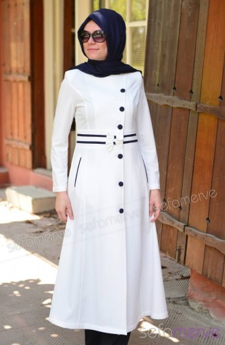 Miss Yağmur Yazlık Pardesü 6182U-06 Beyaz