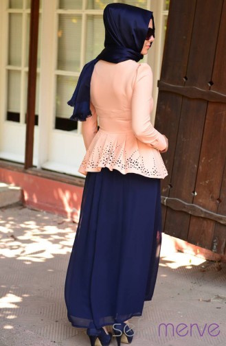 Sefamerve Kombin Elbise GLY 0305-01 Somon
