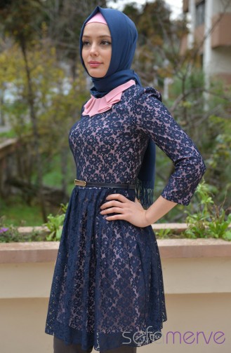 Sefamerve Kombin Tunik GLY 0325-04 Pembe-Lacivert