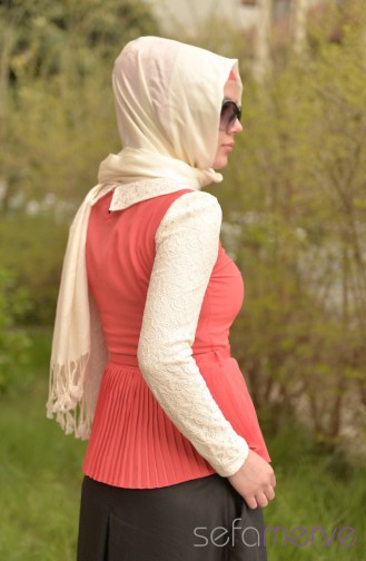 Sefamerve Kombin Bluz GLY 1009-02 Mercan