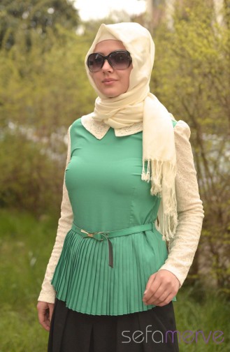 Sefamerve Kombin Bluz GLY 1009-03 Mint Yeşil