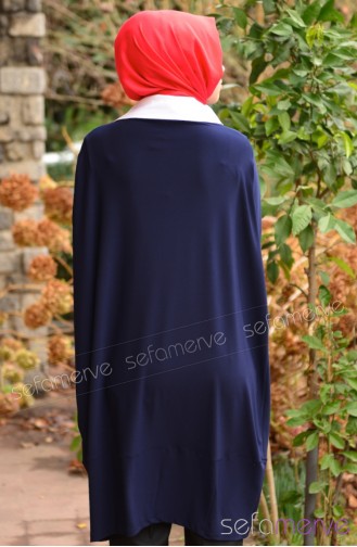 Demet Yıldız Long Tunic 7744-03 Navy Blue 7744-03