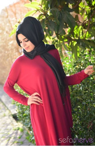 Demet Yıldız Uzun Tunik 7766-05 Bordo 7766-05