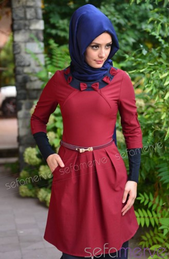 Sefamerve Kombin Tunik GLY 0307-03 Bordo