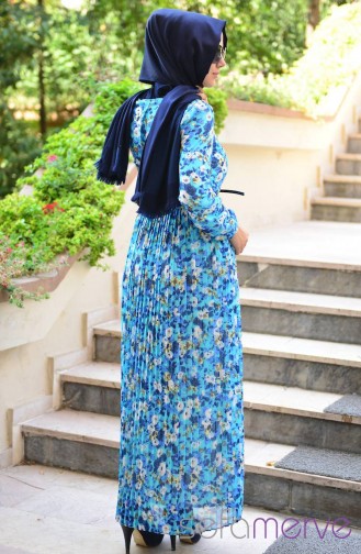 SefaMerve Combination Dress GLY 3071-02 Turquoise 3071-02