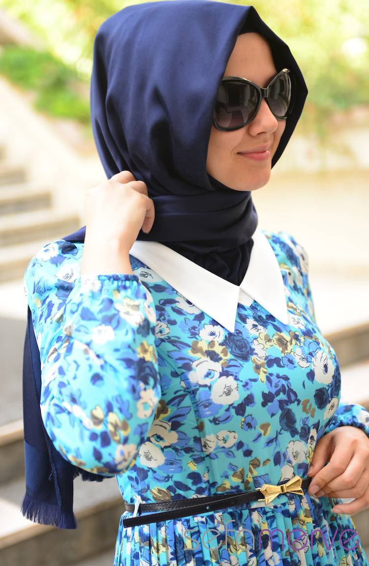 SefaMerve Combination Dress GLY 3071-02 Turquoise 3071-02