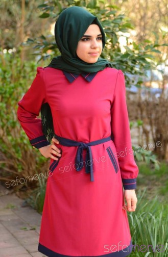 ZemZem Hijab Tunic 0629-07 Fuchsia 0629-07