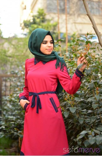 ZemZem Hijab Tunic 0629-07 Fuchsia 0629-07