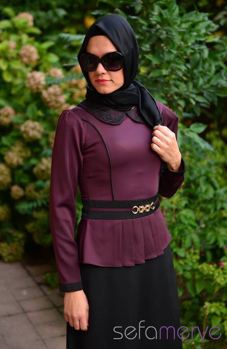 Selviler Combination Dress 14.4108 02 Purple Black 14.4108 02