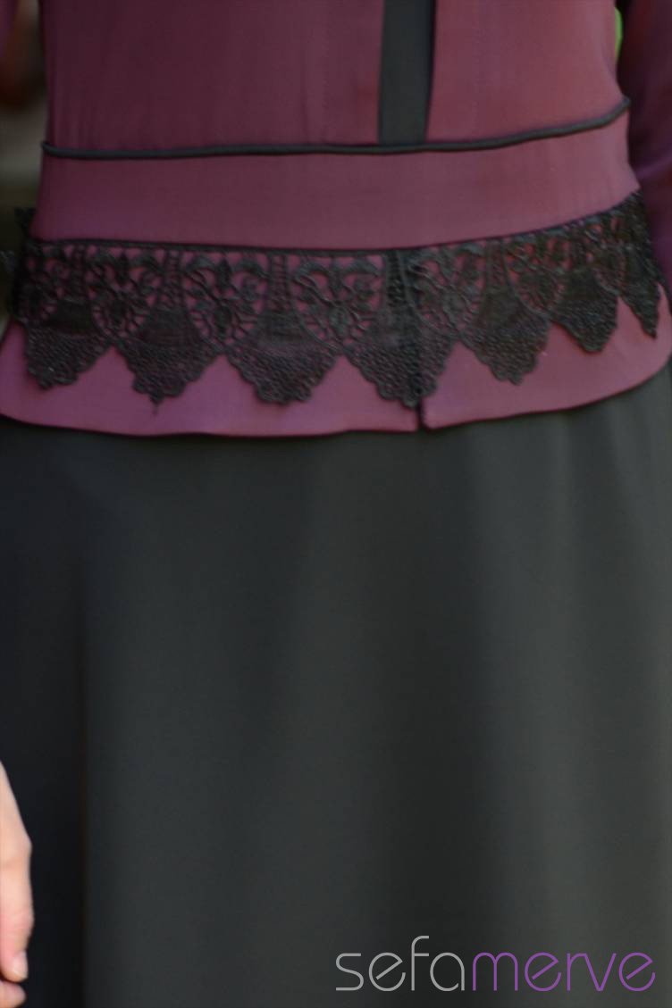 purple and black combination dress