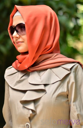 Flame Orange Shawl 04