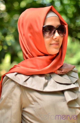 Flame Orange Shawl 04