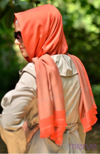 Flame Orange Shawl 04