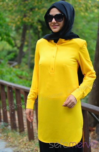 SM Özel Tasarım Kombinler 9 Tunik 8110-06 Sarı