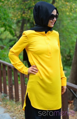 SM Özel Tasarım Kombinler 9 Tunik 8110-06 Sarı