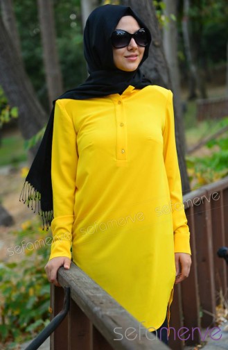 SM Özel Tasarım Kombinler 9 Tunik 8110-06 Sarı