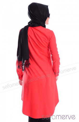 Tesettür Tunik Zernişan 4315-04 Nar Çiçeği