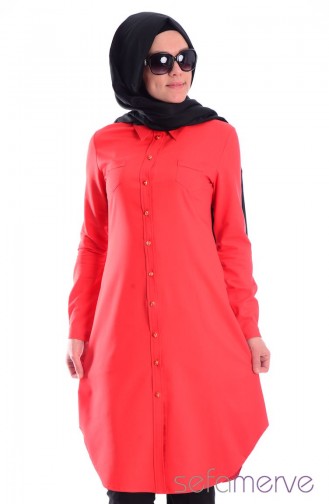 Tesettür Tunik Zernişan 4315-04 Nar Çiçeği