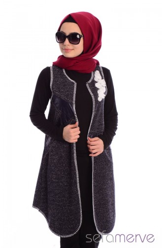 سترة بدون أكمام أزرق كحلي 0574-03