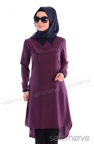Tesettür Tunik Zernişan 4313-10 Mürdüm