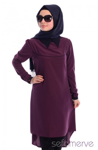 Tesettür Tunik Zernişan 4313-10 Mürdüm