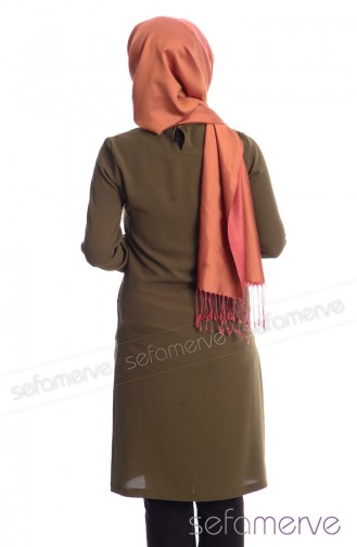 Zehra Uçar Tunika 8891-01 Khaki Grün 8891-01