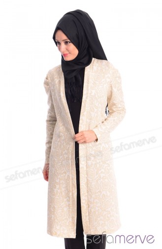 Zehra Uçar Tesettür Kap 8853-04 Krem