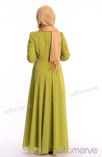 Pistachio Green Hijab Dress 0413-03