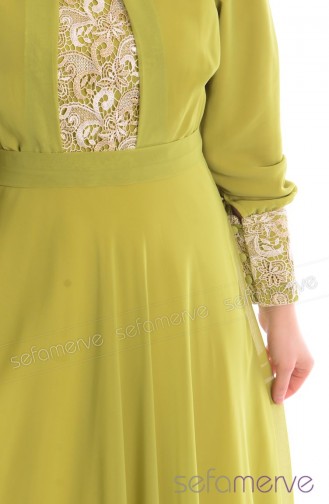 Pistachio Green Hijab Dress 0413-03