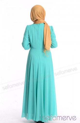 Turquoise Hijab Dress 0413-05