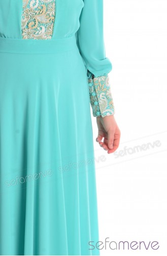Turquoise Hijab Dress 0413-05
