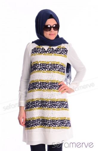 Tesettür Tunik 4277-02 Ekru