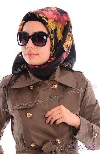 Sefamerve Latife Eşarp 14 Siyah Gül Kurusu