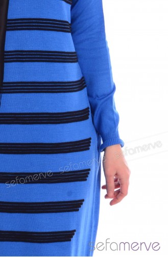 Triko Tunik 3294-06 Mavi Siyah