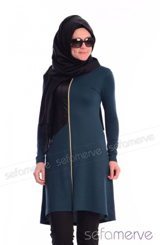 Tesettür Tunik 4998-08 Koyu Yeşil