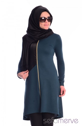 Tesettür Tunik 4998-08 Koyu Yeşil
