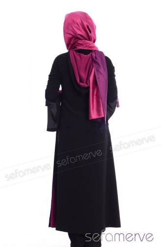 Tesettür Kap 5153-06 Siyah Mor