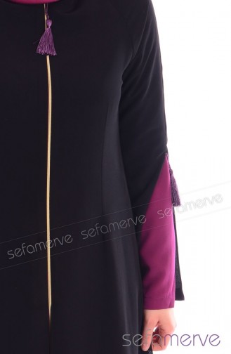 Tesettür Kap 5153-06 Siyah Mor